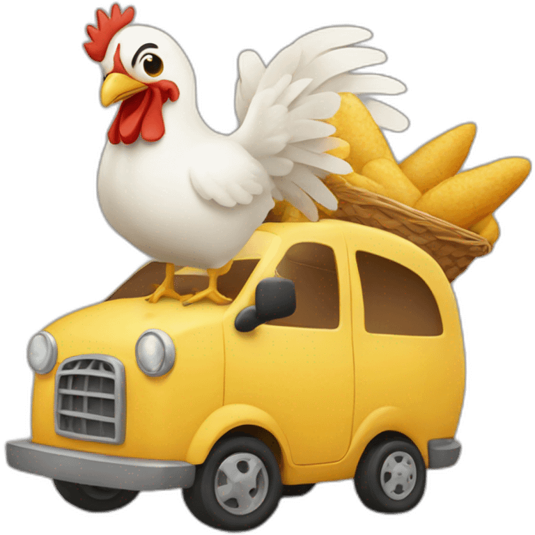 pollito manejando carro emoji