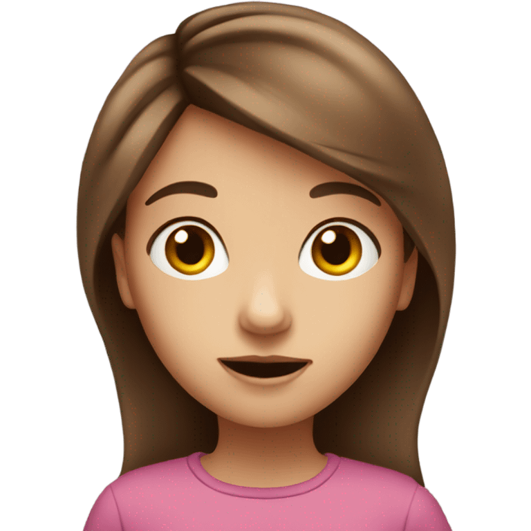 curious girl with brown hair emoji