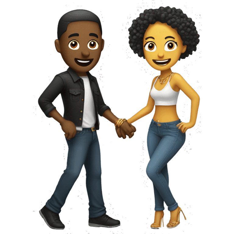 a man and a woman dancing reggaeton emoji