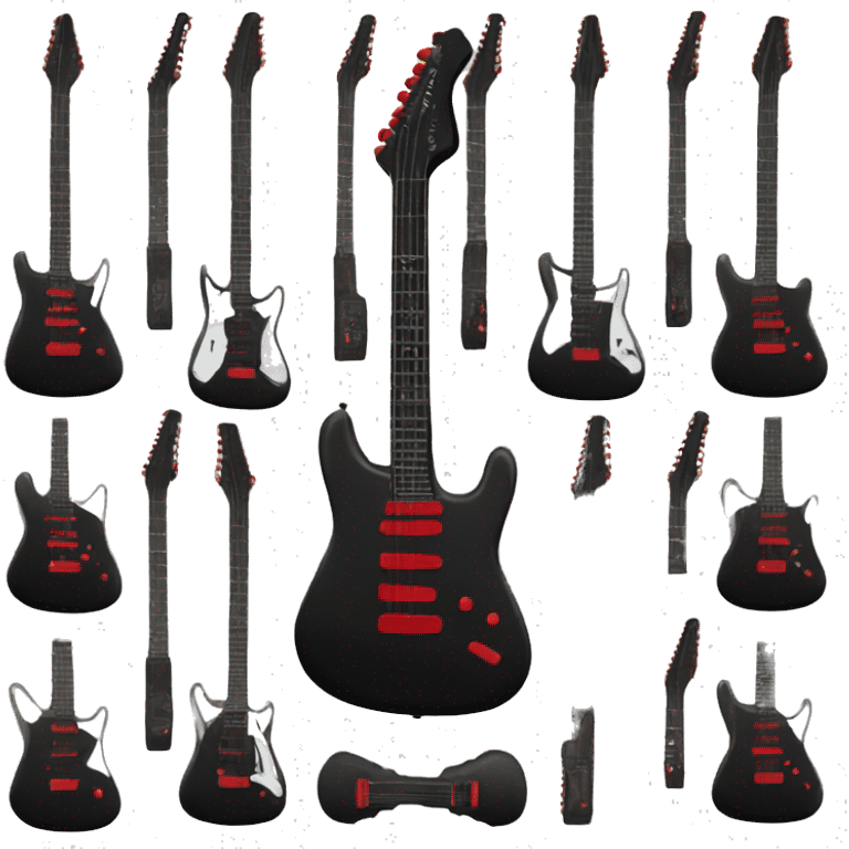 all black with red accents guitar  emoji