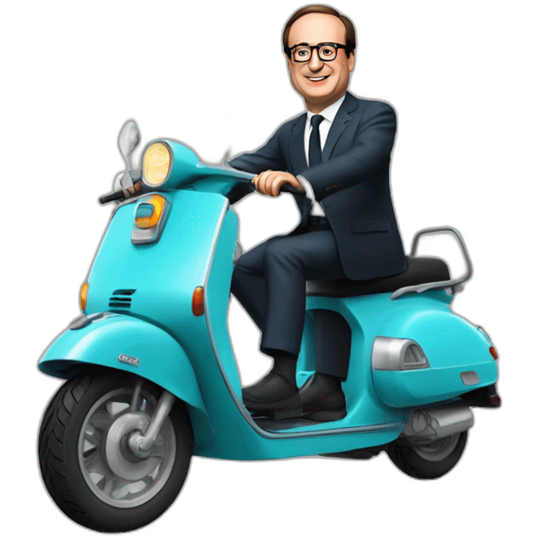 François Hollande sur un scooter emoji