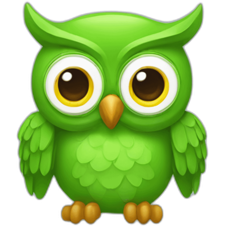 Duolingo green owl mascot emoji