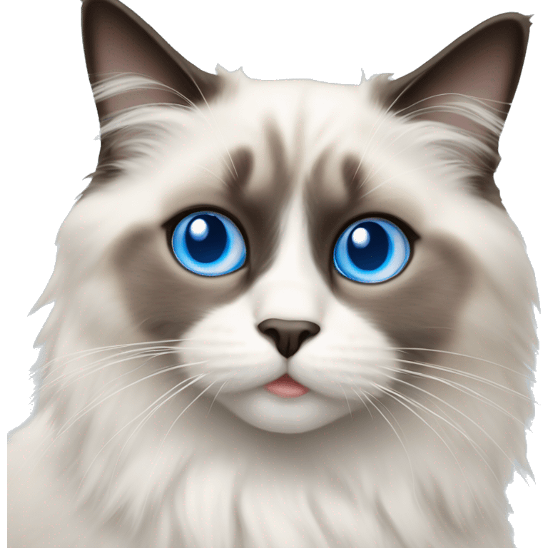 Ragdoll cat with blue eyes at Christmas  emoji