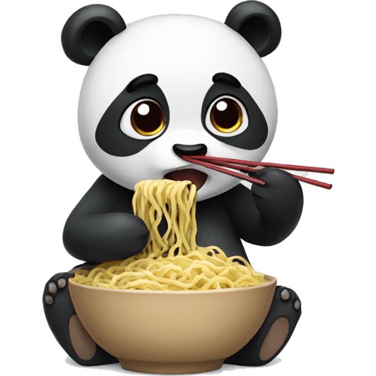 panda eating noodles emoji