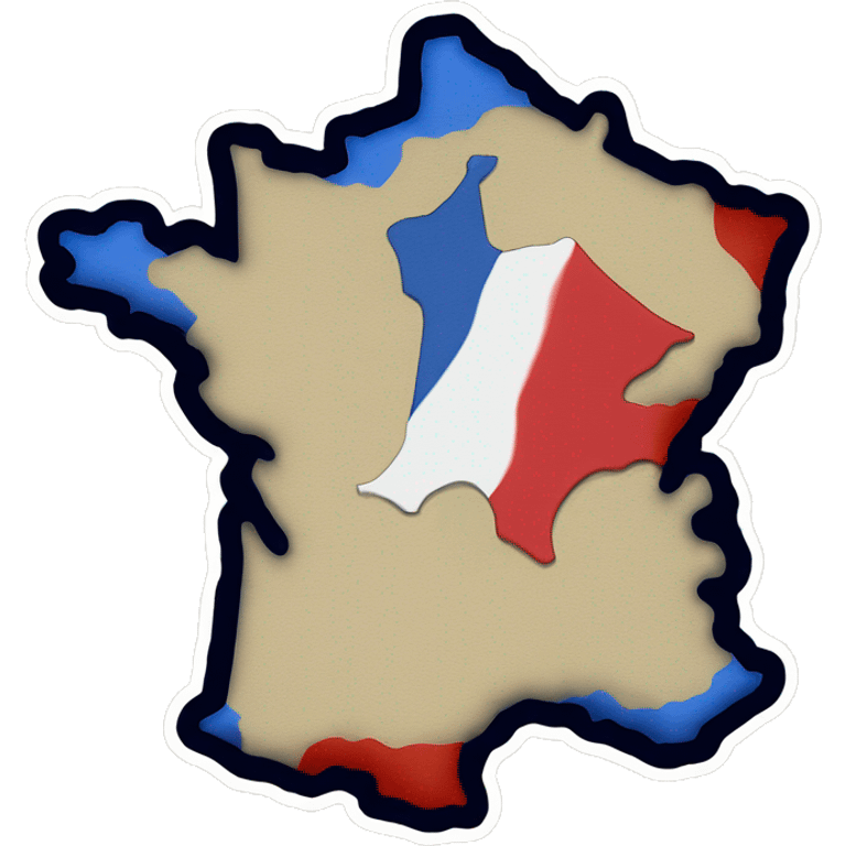 FRANCE map witch blue white and red  emoji