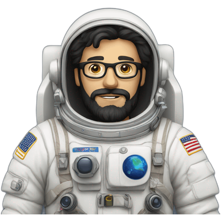 caucasian astronaut with black beard and white glasses emoji