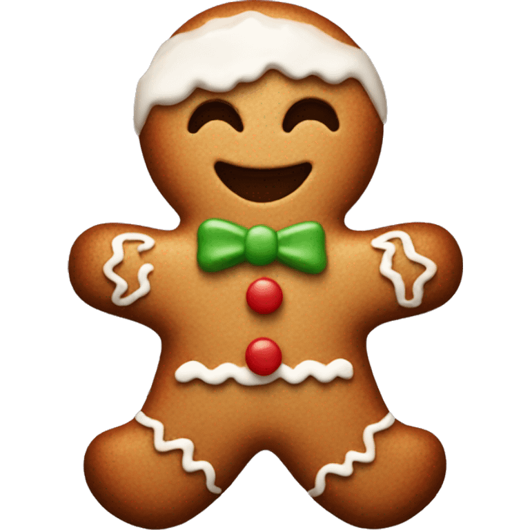 Gingerbread man with decorations and icing  emoji