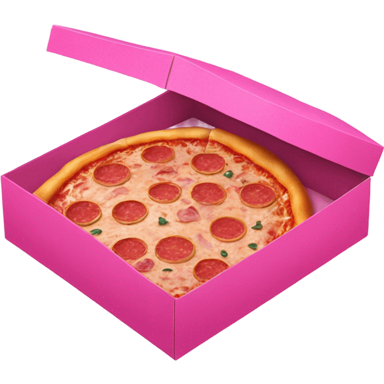 Pizza inside a pink pizza glittery box  emoji