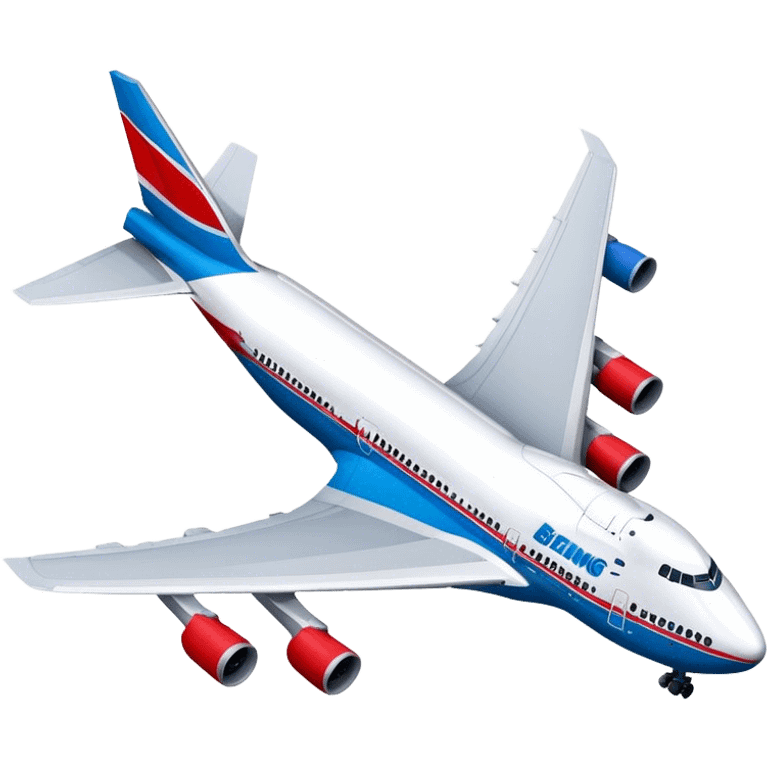 Boeing 747 - Boeing (Model Year: 2020) (Iconic colour: White with red and blue) emoji