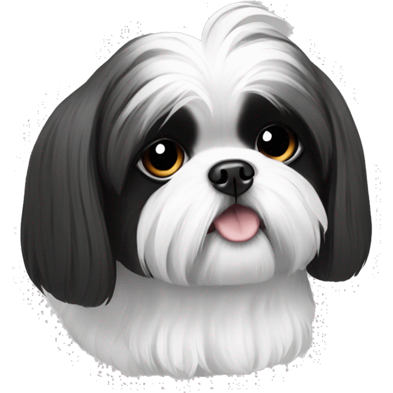 Shih tzu black and white emoji