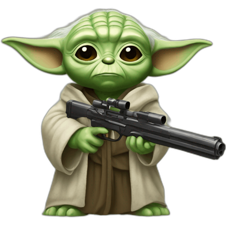 Yoda with gun emoji