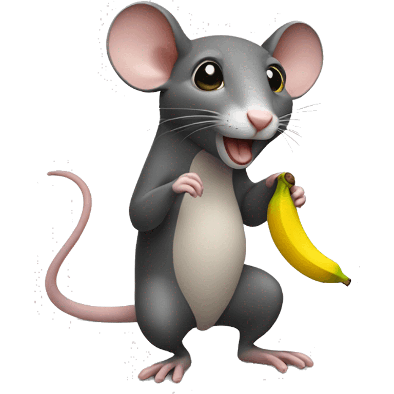 Rat holding banana emoji