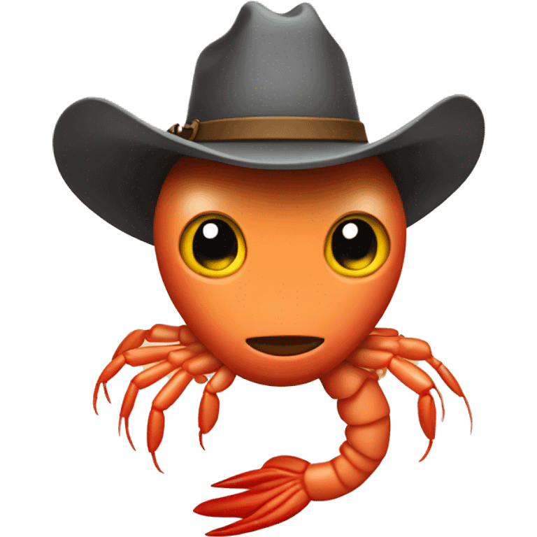 Shrimp with a cowboy hat and boots emoji