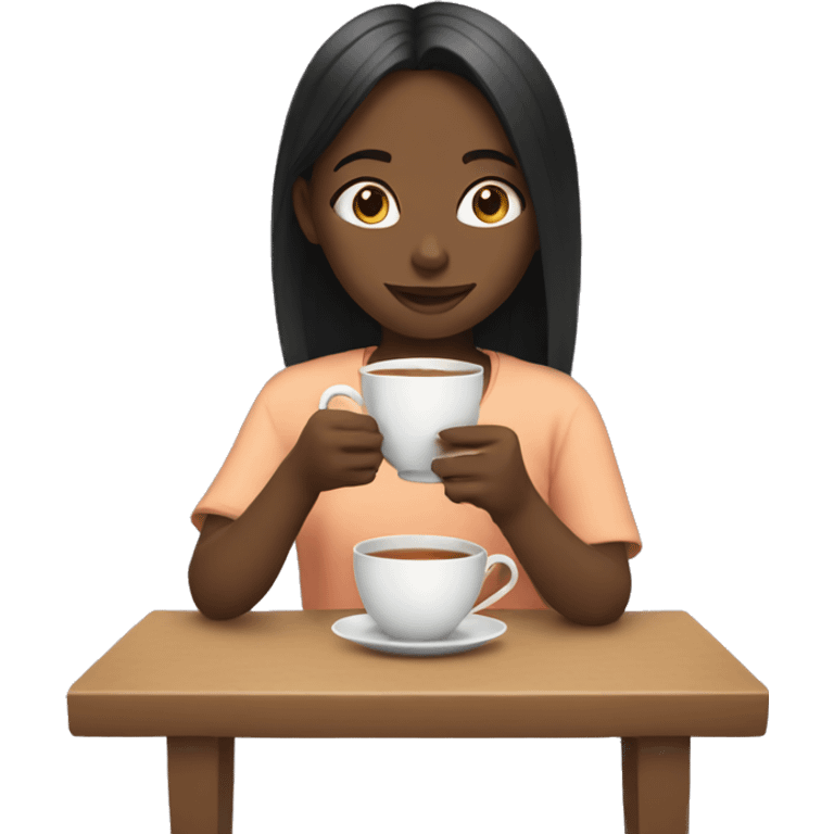 girl drinking tea emoji