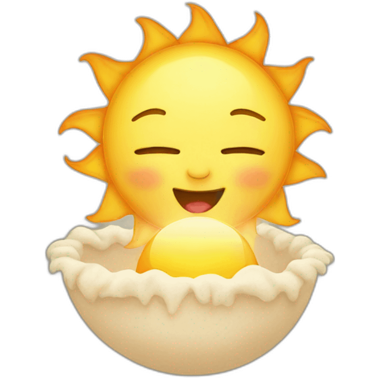 The sun with the face of a baby emoji