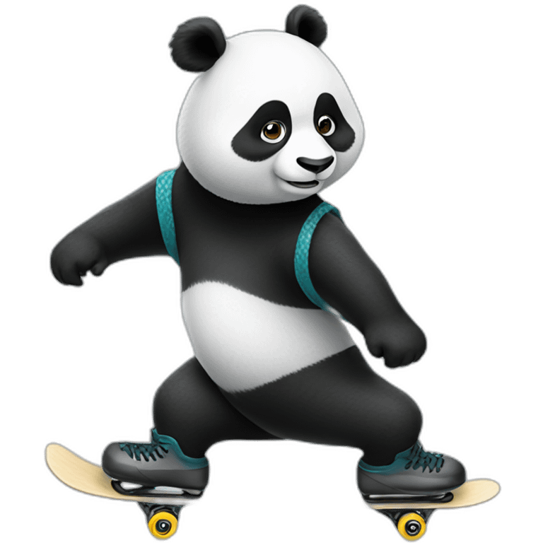 panda skating emoji