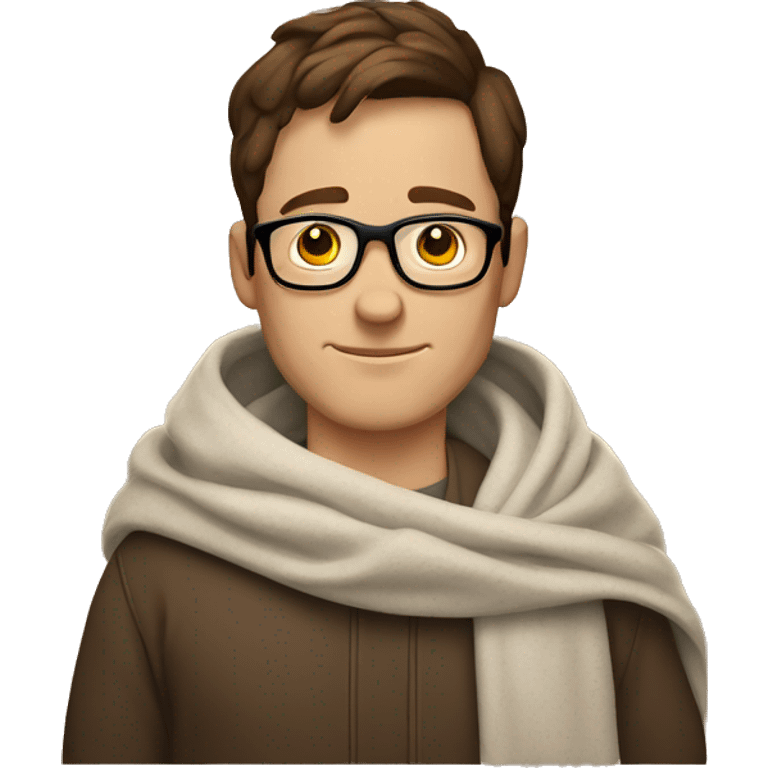 White man with glasses and brown hair in a blanket  emoji