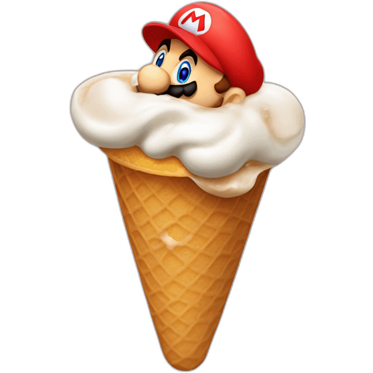 Mario bross licking a ice cream emoji