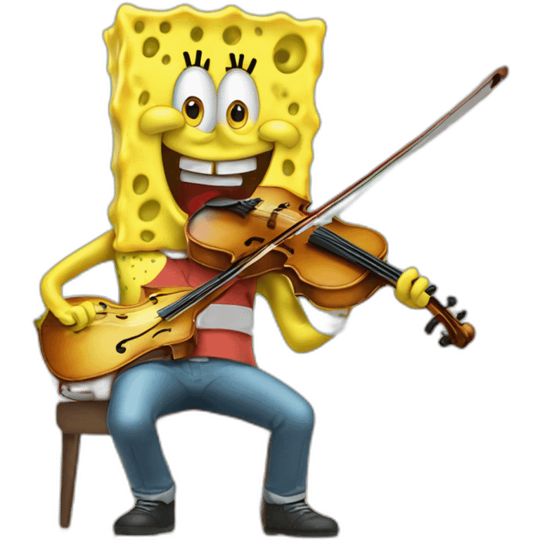 Sponge bob playing cello emoji