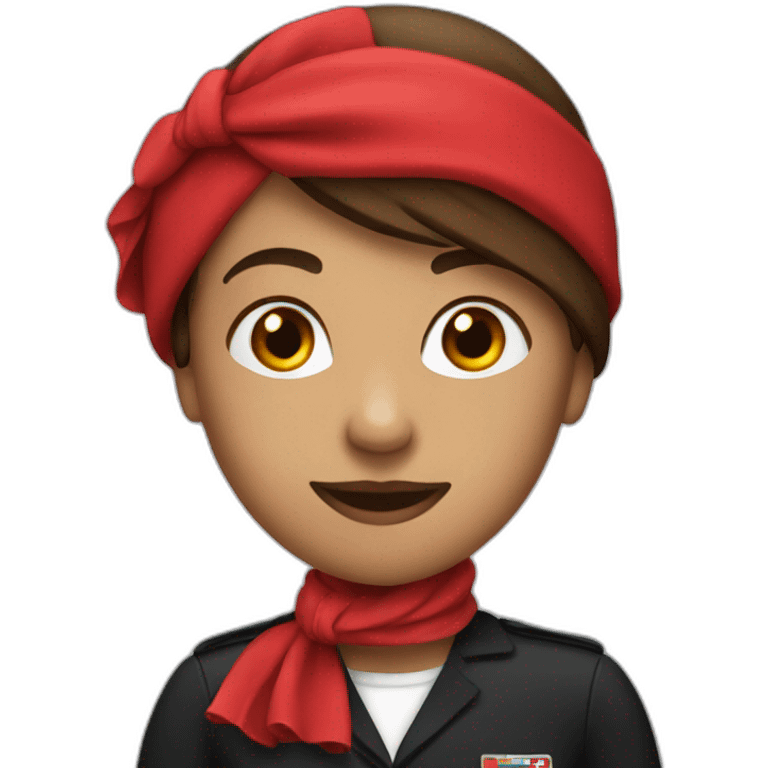 cabin crew in black shirt and red scarf emoji