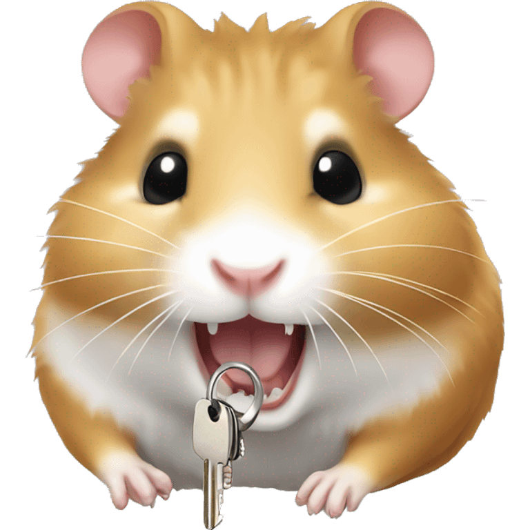 hamster with a key in teeth emoji