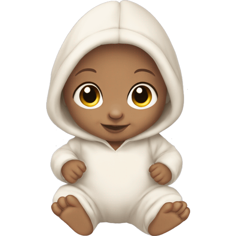 Light skin new born baby bunny costume  emoji