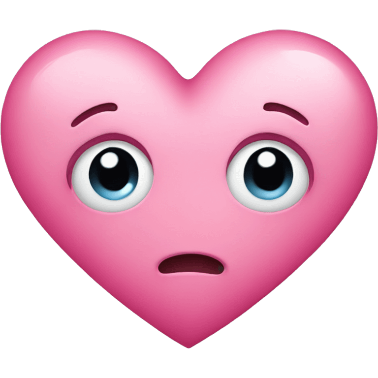 Pink heart with teary eyes emoji