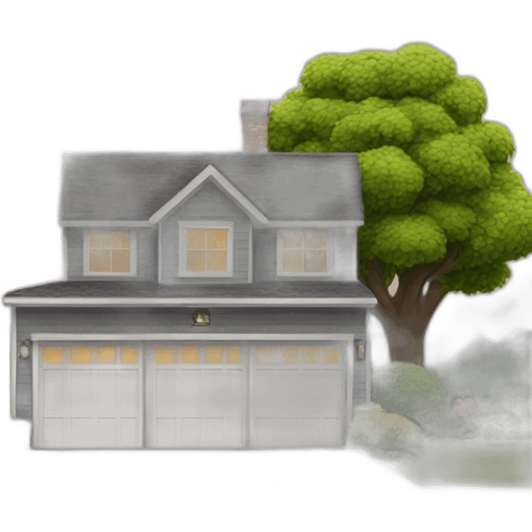 American house with garage emoji