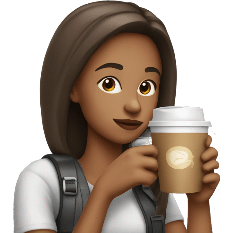 girl drink lce coffee  emoji