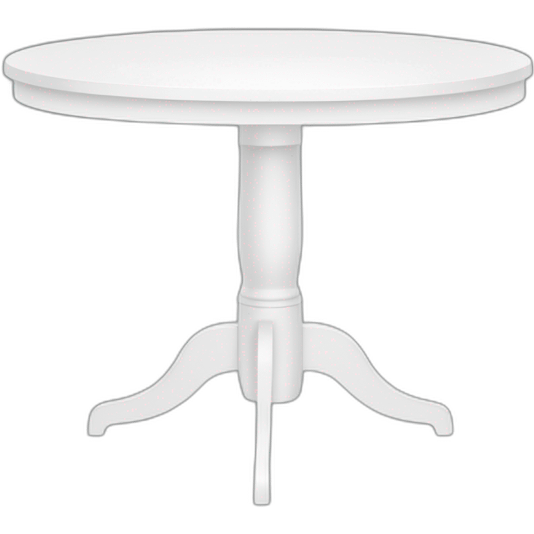 a white circle table emoji