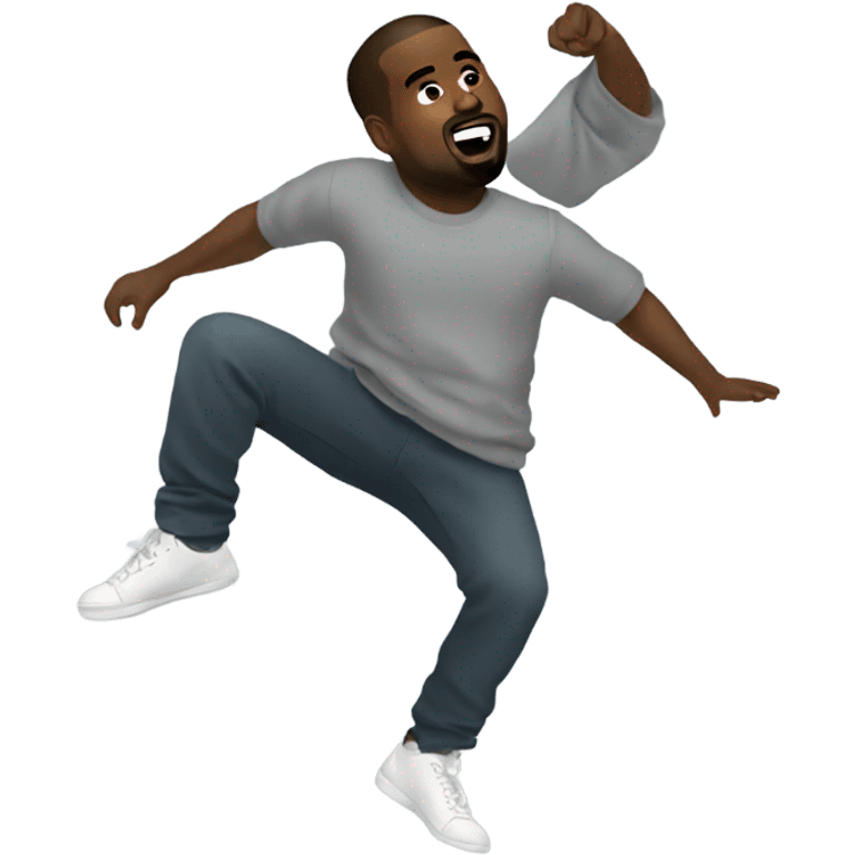 kanye west doing a flip emoji