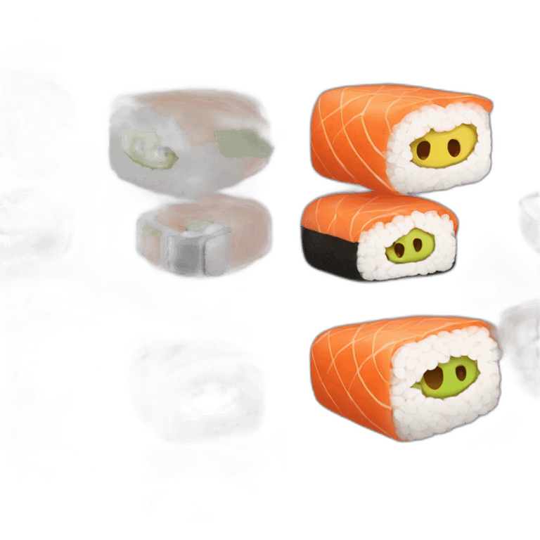 Chat qui mange des sushi emoji