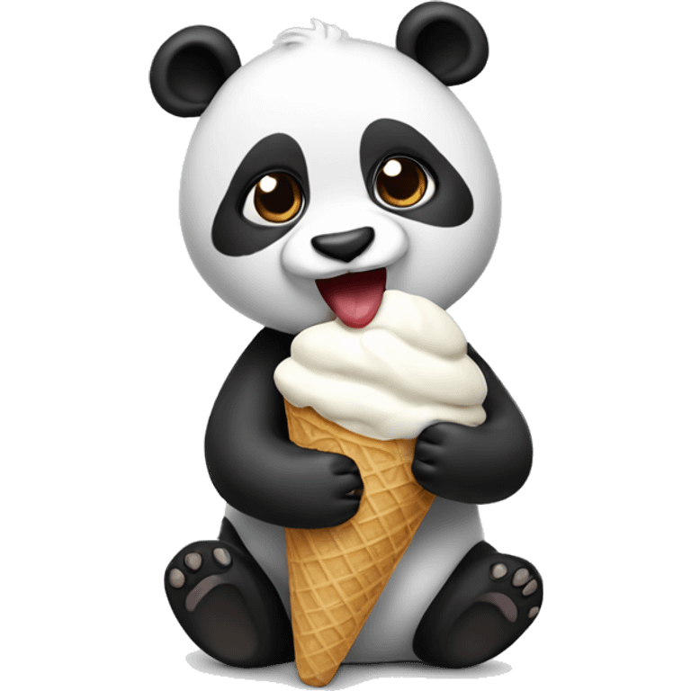 Panda eating ice cream emoji