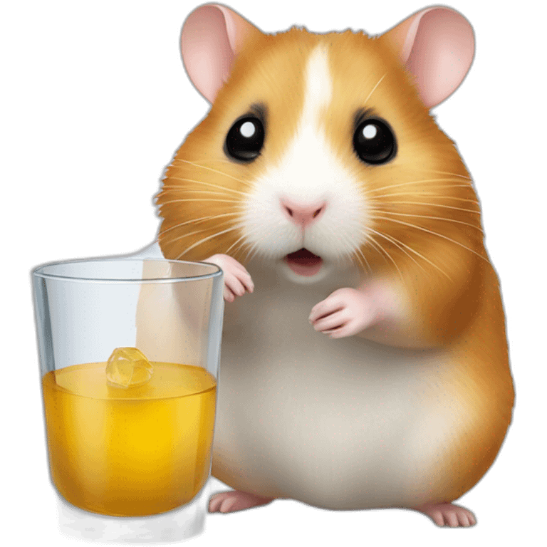 Hamster avec un verre dans la main emoji