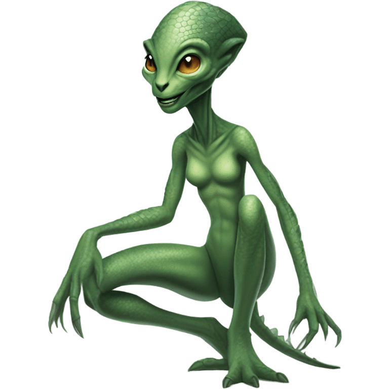 a reptilian alien woman full body emoji