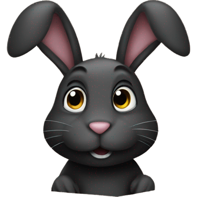 Black rabbit in a cardboard box  emoji