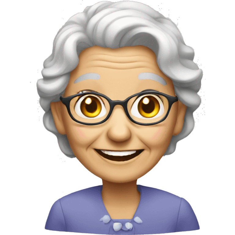 old lady smiling emoji