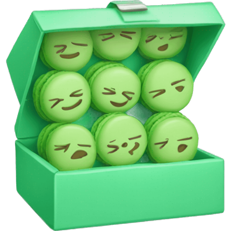 macaroons in baby green box emoji