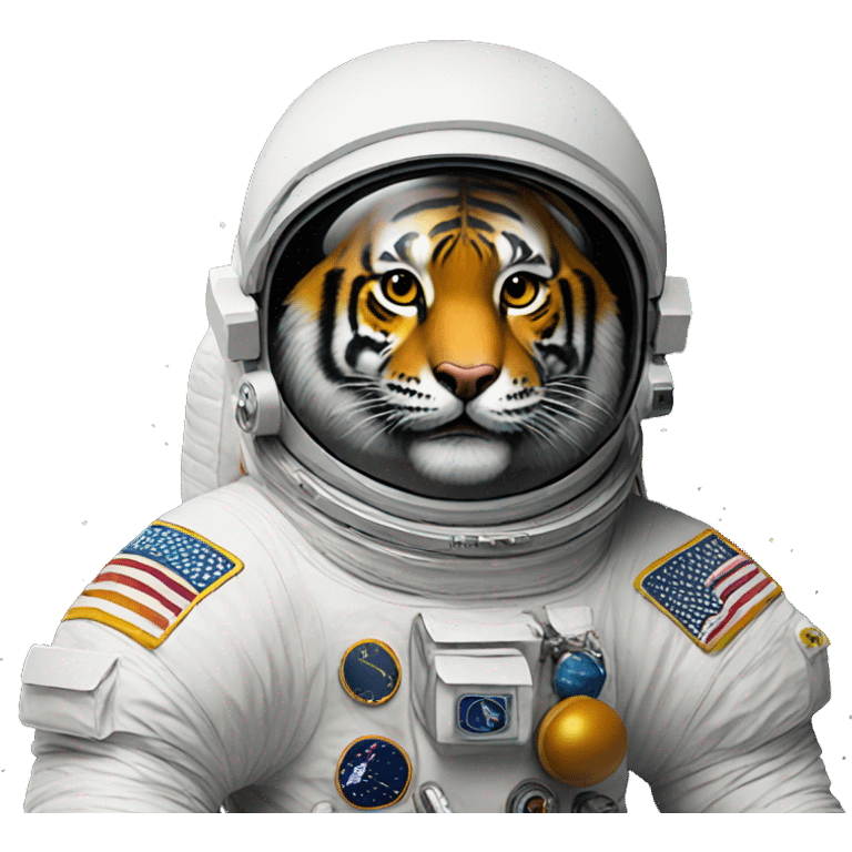 TIGER ASTRONAUT ON THE MOON emoji