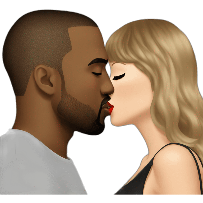 taylor swift and kanye west kissing emoji