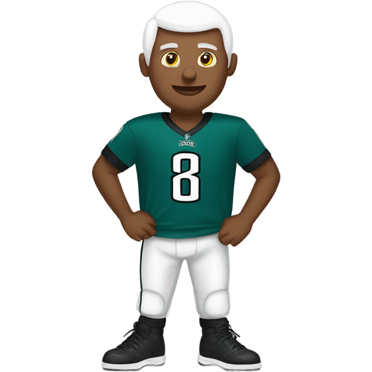 ￼ a bald eagle in an eagles jersey emoji