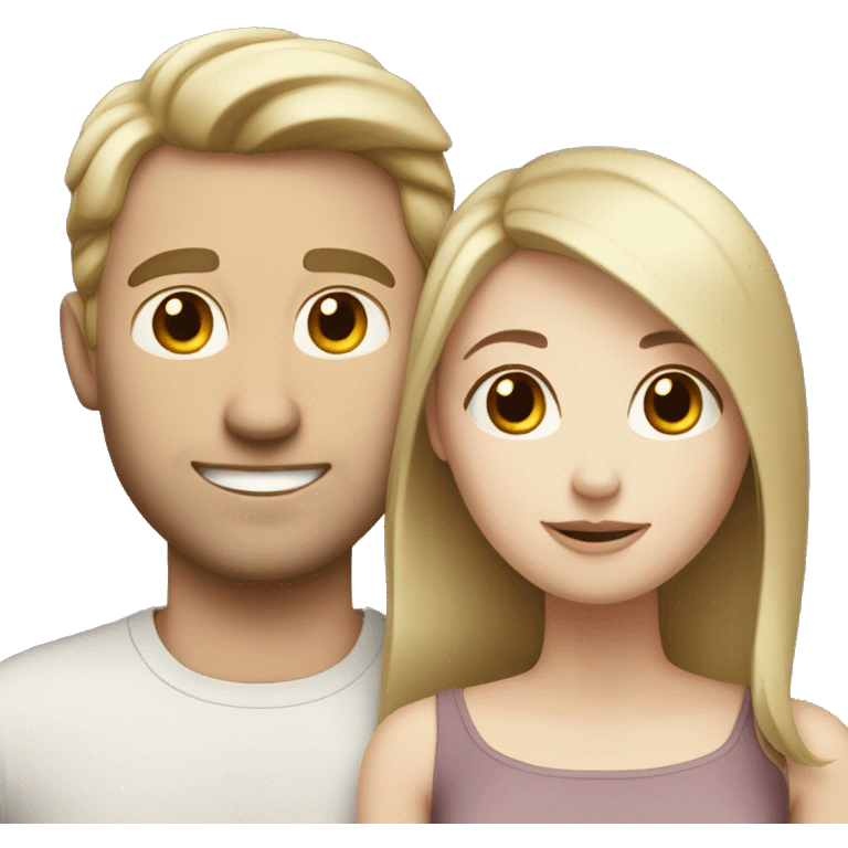 Pale brunette girl with pale blonde husband  emoji