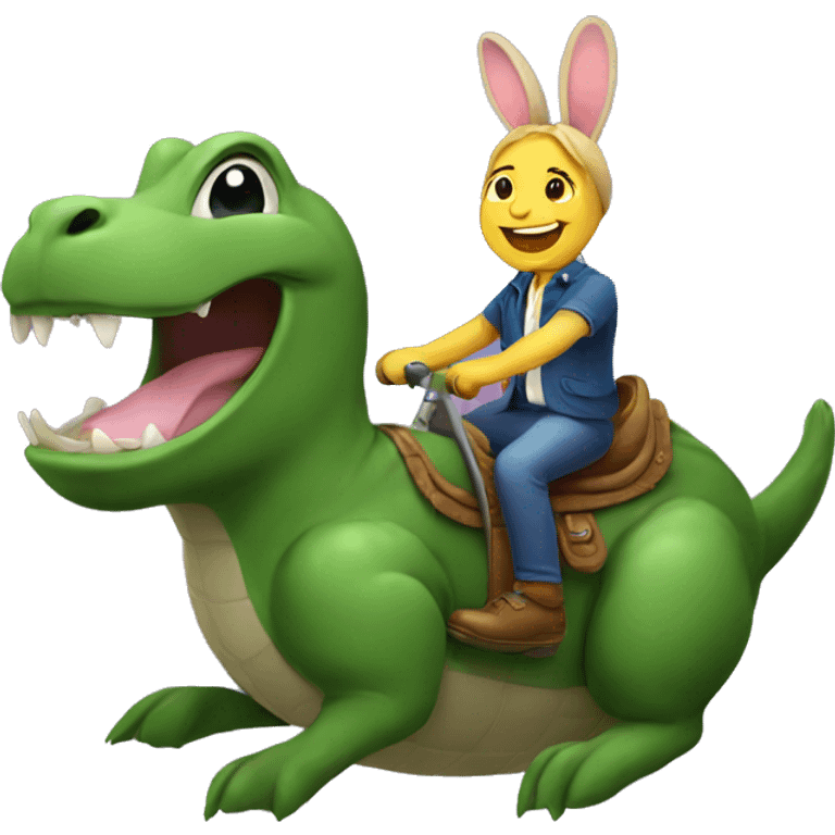 Bunny riding gator  emoji