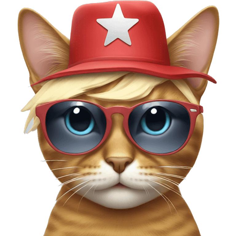 cat wearing sunglasses and a star hat emoji