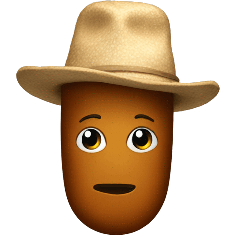 brown pickle with hat emoji