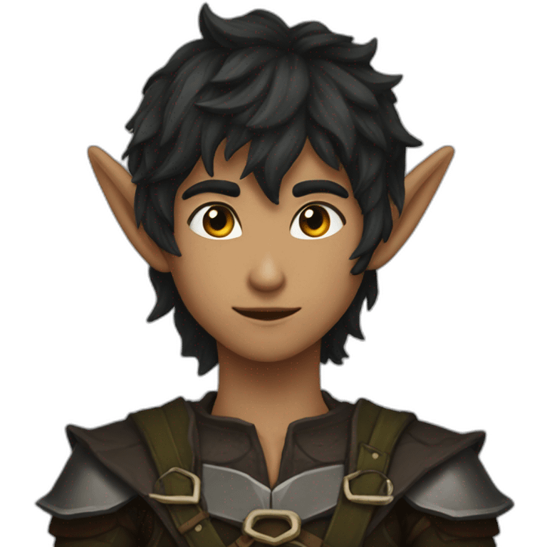 dark choppy hair kind elf ranger attractive emoji