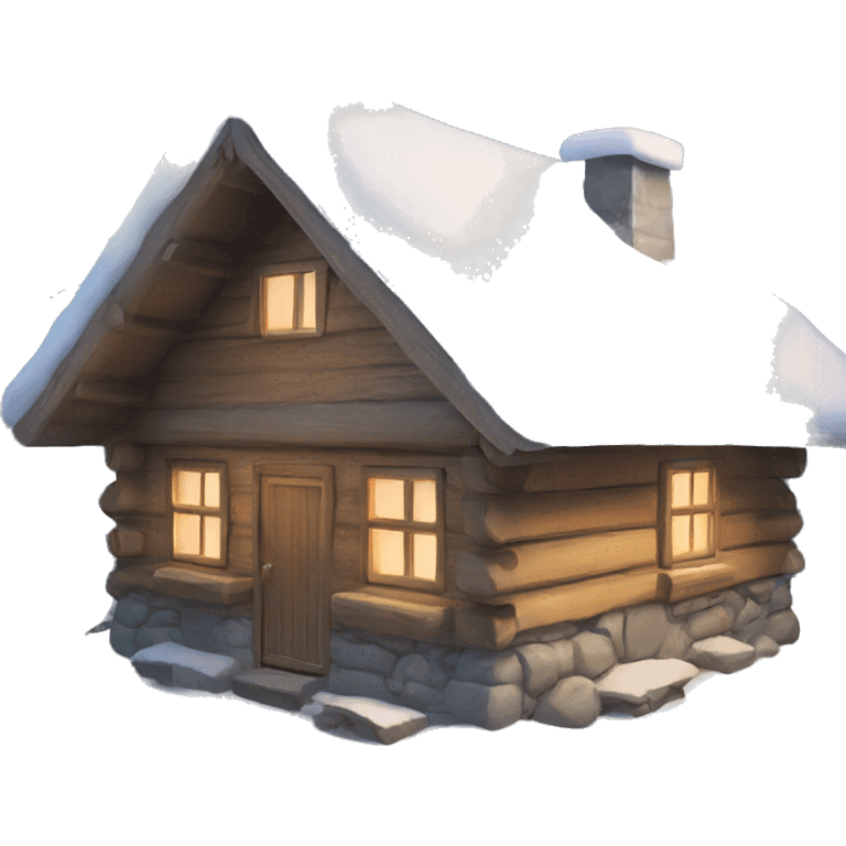 Alpine hut at christmas time emoji