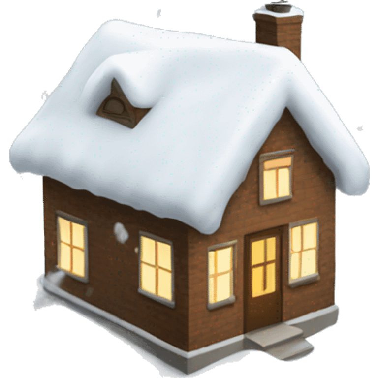 snow falling on house emoji