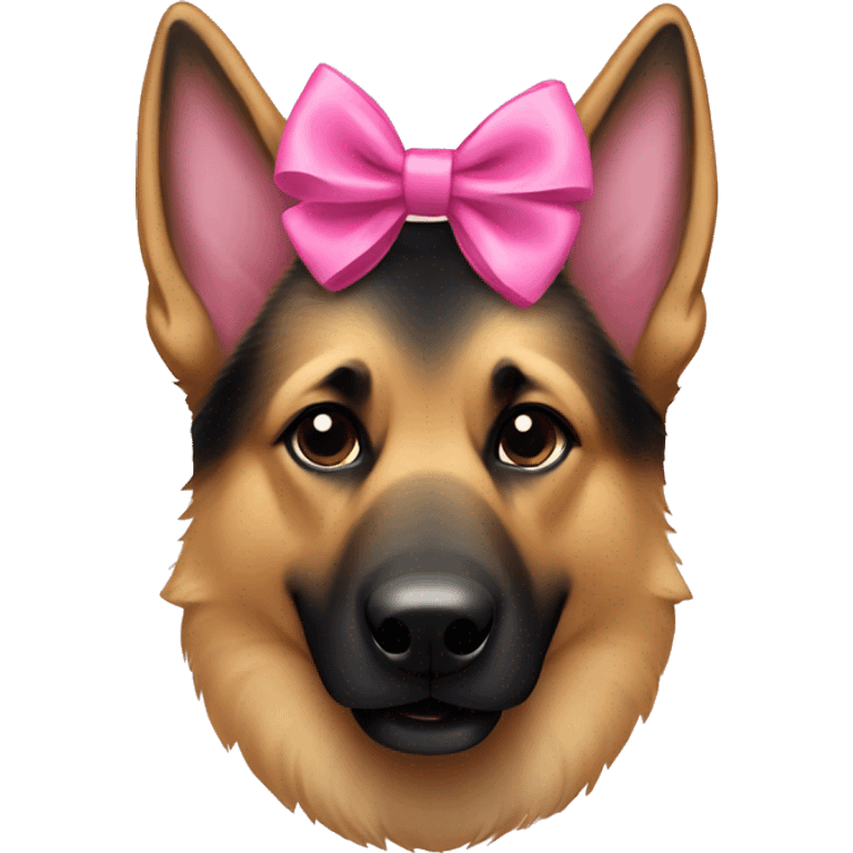 German shepherd with pink bow emoji