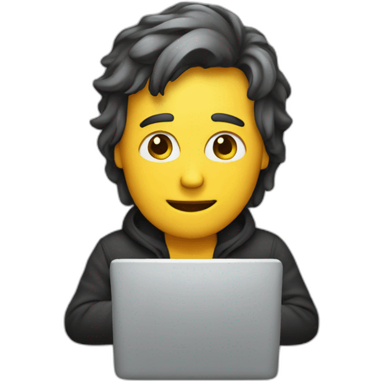 a person on his computer emoji